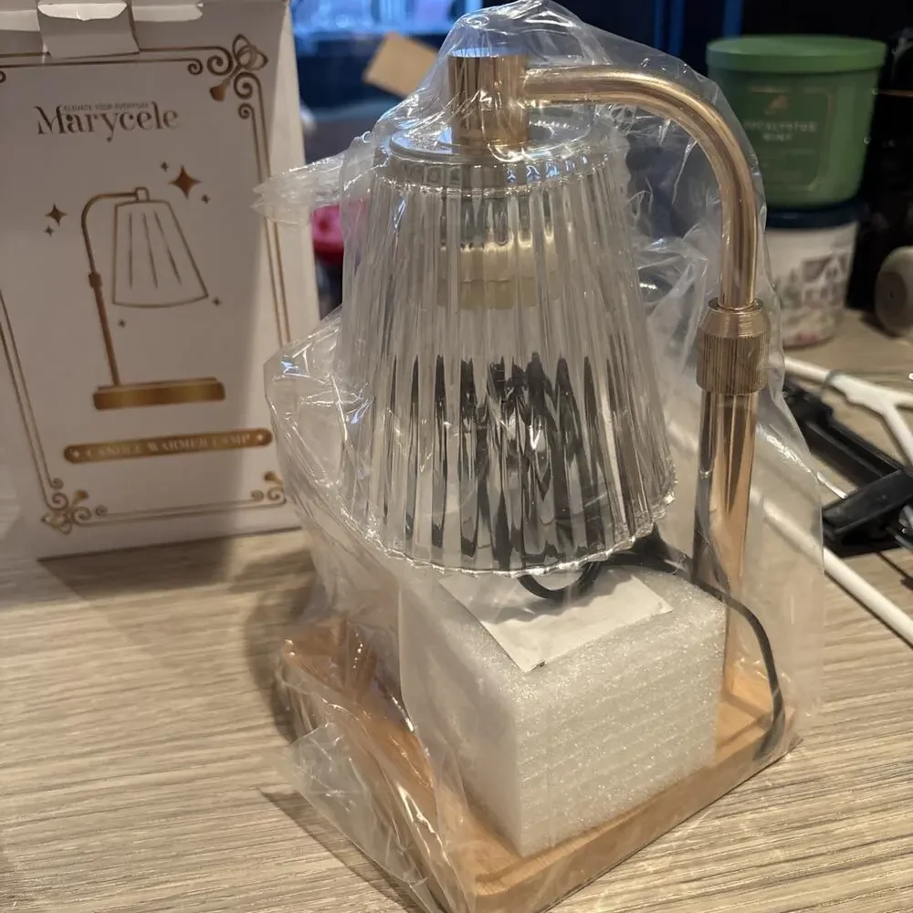 Candle Warmer Lamp Wood Base Dimmable with Timer